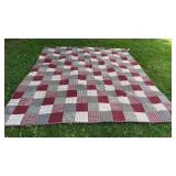 King size burgundy & gray comforter quilt