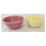 Pink and yellow stoneware bowls