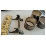 Victorian napkin rings and dogs knife rest