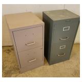 2 2 drawer metal file cabinets