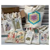 Box & a bag full of vintage patterns