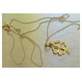 14k DZ pendant on 14k chain