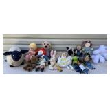 Bag of mixed stuffed animals & dolls