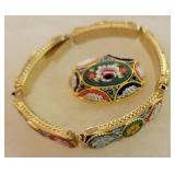 Beautiful Italian Mosaic brooch and bracelet