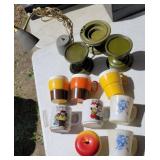 Retro box - Fire King Batman mugs, lamp, candle