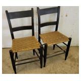 Pair early ladder back chairs