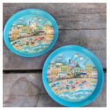 2 retro metal Pepsi trays featuring Coney Island