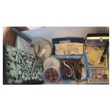Misc box misc jewelry - purse, beads, eyeglasses,