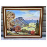 Janet Halstead painting on board - mountain