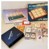 Box of games, playing cards, Dominoes , Sudoku,