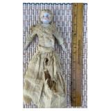 Petite, very loved German porcelain doll