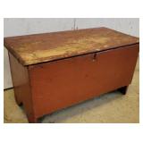 Early red blanket box 29"15"17" needs hinges