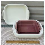 Aladdin container (for ice) & purple Pyrex baking