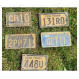 5 PA license plates- barn dirty :)
