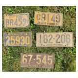 5 PA license plates- barn dirty :)