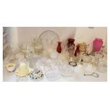 Large lot of glassware, candle holders, milk