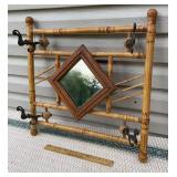 Nice bamboo & oak hall mirror - some small damage