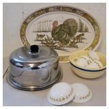 Box - retro chrome cake plate, Homer Laughlin