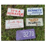 5 advertising license plates