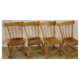 4 plank seat arrow back chairs