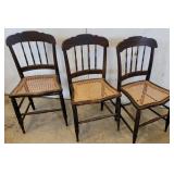 3 country spindle back chairs
