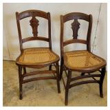 Pair Eastlake style t-back chairs