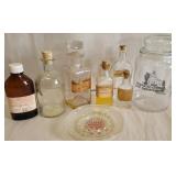 Box - East Smithfield medical bottles, ashtray,