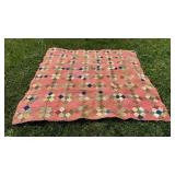 Very early farmhouse quilt - hand-stitched -