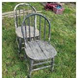 2 bent wood spindle back chairs