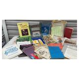 Box of old sheet music & instrument instruction