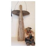 Wooden angel & primitive Noah