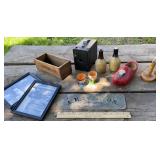 Box camera, egg cups, clog, advertising etc
