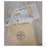 Paper file with letterheads including cotton