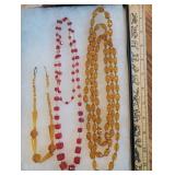 3 beautiful glass necklaces - 1 sterling clasp