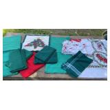 Christmas linens - tablecloths, towel,
