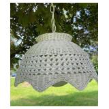 Retro wicker hanging light - needs rewiring