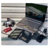 Electronics - HP laptop, kindle, 2 cameras,