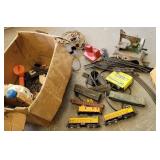 Box misc toys - view master, train, sewing