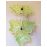 2pcs MCM pottery, leaf pattern
