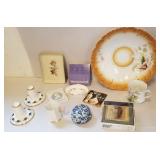 Wedgewood small dish, cup, candle holders,