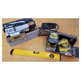 Laser level, sander, saw