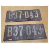 Pair 1917 ny license plates