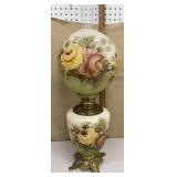 Tall Victorian hand-painted parlor lamp