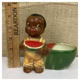 Black Americana planter - boy w/ watermelon