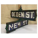 Street corner sign - Ogden & New street