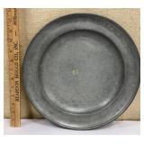Pewter charge w/ crest approx 13" diameter