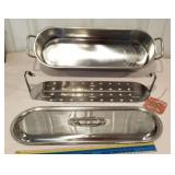 18 inch fish poacher, stainless steel,