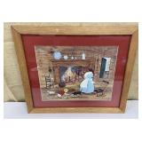D. Davis framed folksy print - mother & children