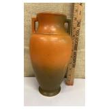 MCM orange & brown deco vase