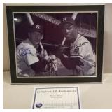 Mickey Mantle, Hank Aaron signed photo 8x10 with